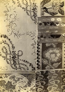 French Albumen Photograph of Antique Fabric Armand Guerinet circa 1880 #3