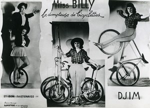 France Music Hall Circus Cycling Acrobat Miss Billy Old Photo Lansival 1950