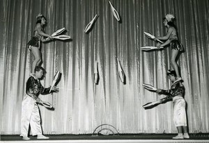 France Music Hall Circus Acrobat Jugglers the Rolandi Old Photo 1950