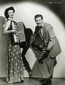 France Music Hall Circus Musician Josée & René Fernando Accordion Old Photo 1950