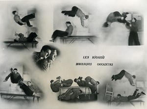 France Music Hall Circus Acrobat Burlesque stuntmen les Ricard's Old Photo 1950