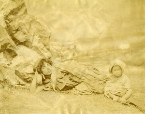 Tunisia Tunis Mother and Child Old Photo 1890