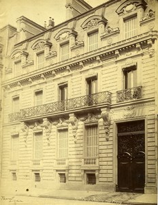 France Paris House in Rue de Prony Street Old Photo 1890