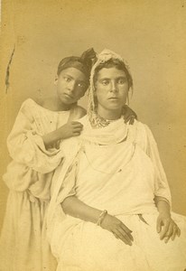 Algeria Young Women Kabyle Portrait Old Photo Cabinet Card Geiser 1880