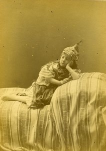 Algeria Portrait of Young Moorish? Girl Old Photo Cabinet Card Famin 1880