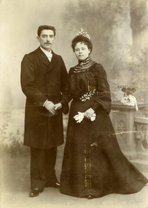 France Lille Married Couple Old Photo Cabinet Card Vandorpe 1890