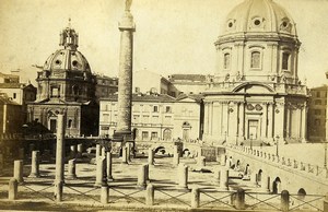 Italy Roma Rome Trajan's Forum Column Old Photo Cabinet Card 1865