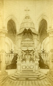 France Yonne Abbaye de Pontigny Abbey Interior Old Photo Cabinet Card 1890