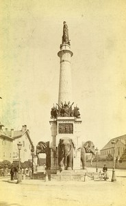 France Chambery Fountaine des Elephants Fountain Photo Cabinet Card Garcin 1880s