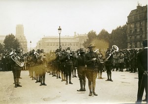 Paris US Independence Day Marching Band WWI Old Photo Identite Judiciaire 1917