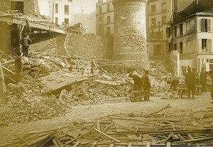 Paris German air raid Rue de Kabylie WWI Ruins Photo Identite Judiciaire 1918