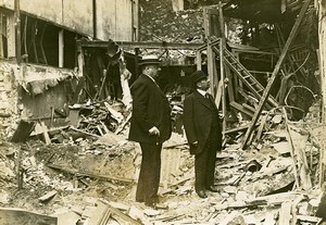 Paris German air raid Boulevard de l'Hopital Ruins WWI Old Photo 1918