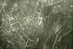 France Paris Auteuil Panorama #8 WWI Old Aerial View Photo 1918