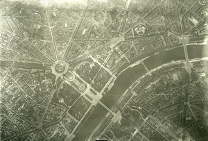 France Paris Auteuil Panorama #1 WWI Old Aerial View Photo 1918