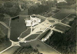 France Chateau de Chantilly Castle WWI Old Aerial Photo 1917