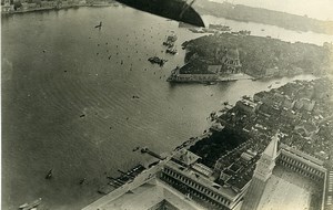 Italy Venezia Venice Piazza San Marco WWI Old Aerial View Photo 1918