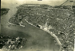 Italy Venezia Venice Piazza San Marco WWI Old Aerial View Photo 1918