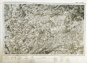 France Ordnance Survey Map Area of Vesoul First World War Old Photo 1918