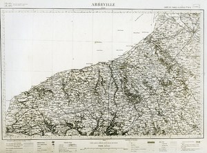 France Ordnance Survey Map Area of Abbeville First World War Old Photo 1918