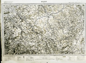 France Ordnance Survey Map Area of Dijon First World War Old Photo 1918