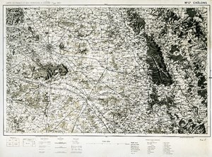 France Ordnance Survey Map Area of Chalons First World War Old Photo 1918