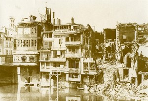 France Verdun? Ruins Dry Cleaners Shops First World War WWI Old Photo 1916