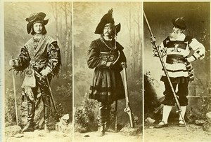 16th century European French Men Fashion Costumes Old Photo Calavas 1890