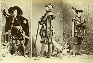 16th century European French Men Fashion Costumes Old Photo Calavas 1890