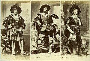 16th century European French Men Fashion Costumes Old Photo Calavas 1890