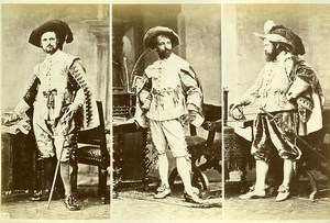 16th century European French Men Fashion Costumes Old Photo Calavas 1890