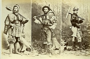 16th century European French Men Fashion Costumes Archer Old Photo Calavas 1890