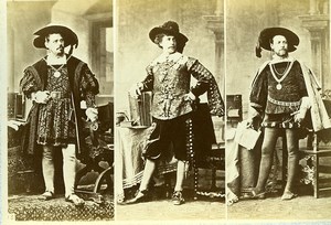 16th century European French Men Fashion Costumes Old Photo Calavas 1890