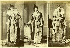 16th century European French Women Fashion Costumes Old Photo Calavas 1890