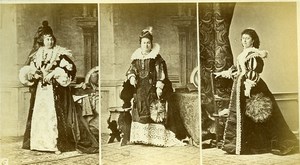 16th century European French Women Fashion Costumes Old Photo Calavas 1890