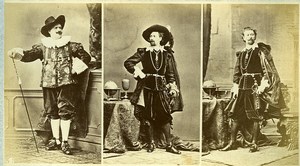 16th century European French Men Fashion Costumes Old Photo Calavas 1890