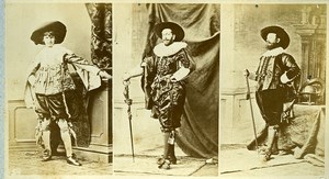 16th century European French Men Fashion Costumes Old Photo Calavas 1890