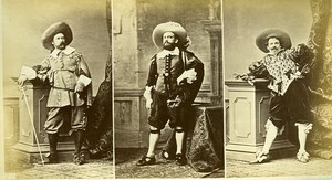 16th century European French Men Fashion Costumes Old Photo Calavas 1890