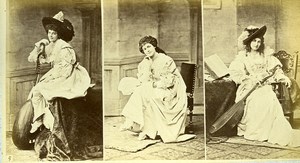 16th century European French Women Fashion Costumes Gittern? Photo Calavas 1890