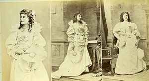 16th century European French Women Fashion Costumes Old Photo Calavas 1890