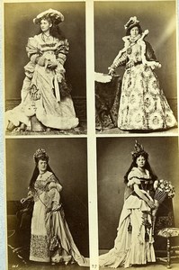 16th century European French Women Fashion Costumes Old Photo Calavas 1890