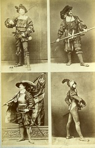 16th century European French Men Fashion Costumes Old Photo Calavas 1890