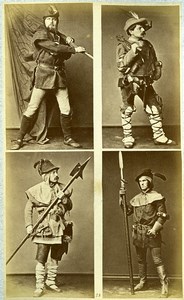 16th century European French Men Fashion Costumes Old Photo Calavas 1890