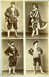 16th century European French Men Fashion Costumes Old Photo Calavas 1890