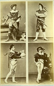 16th century European French Men Fashion Costumes Old Photo Calavas 1890