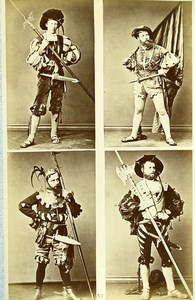 16th century European French Men Fashion Costumes Old Photo Calavas 1890