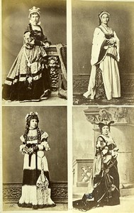 16th century European French Women Fashion Costumes Old Photo Calavas 1890