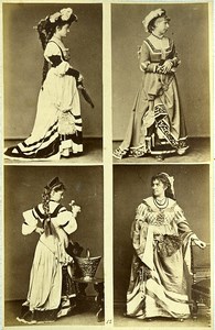 16th century European French Women Fashion Costumes Old Photo Calavas 1890