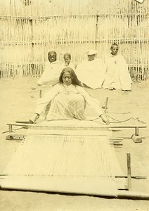 Madagascar Raffia Weaver Rabane Old Photo Ramahandry 1910'