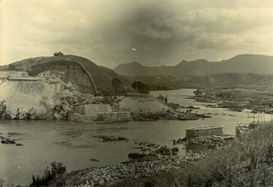 Madagascar Building a Bridge over the Mangoro River Old Photo Ramahandry 1910'