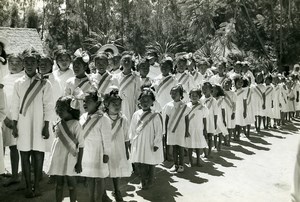 Madagascar Arivonimamo? Ecole Religieuse Soeurs Ancienne Photo 1950